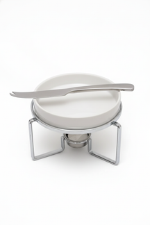 Rechaud p/ Queijo Brie Cerâmica c/ Faca de Aço Inox, Francallanza