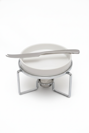 Rechaud p/ Queijo Brie Cerâmica c/ Faca de Aço Inox, Francallanza