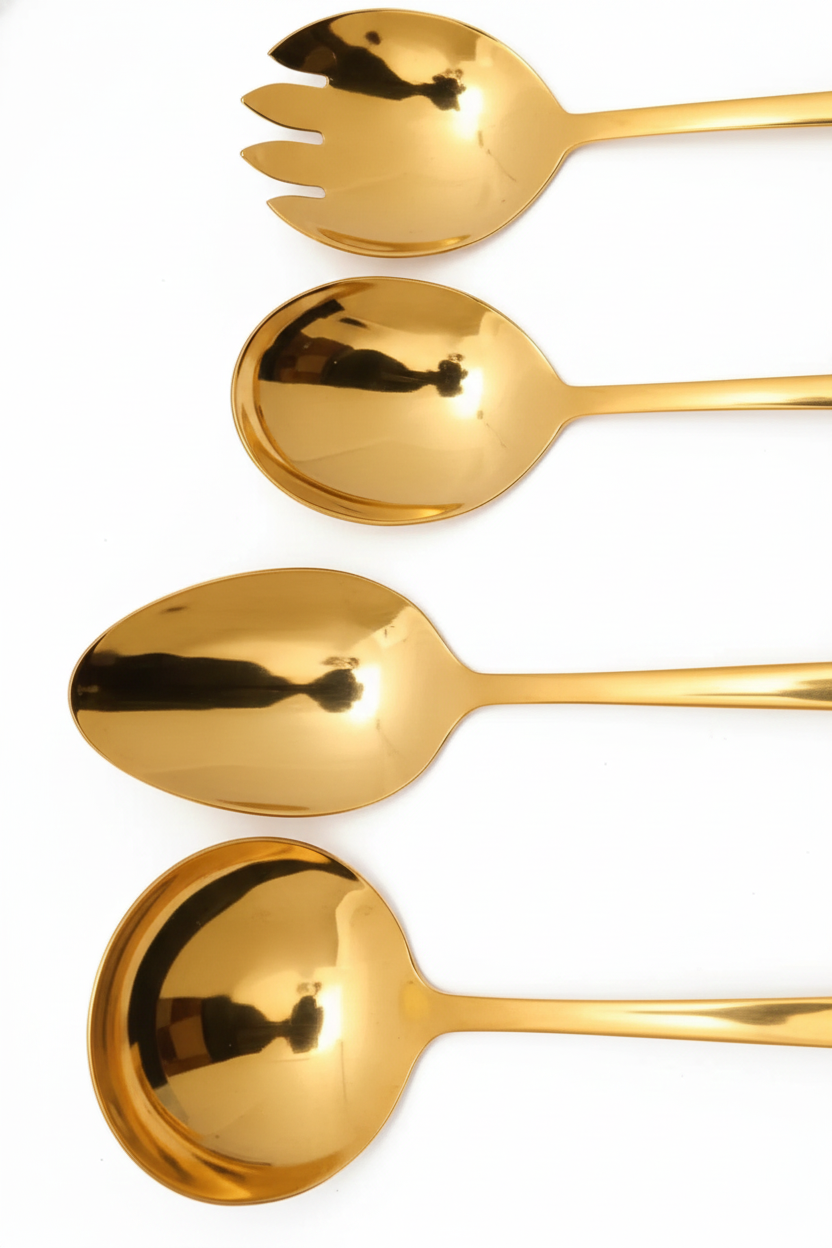 Conjunto 4 Talheres para Servir Vienna Dourado, Wolff