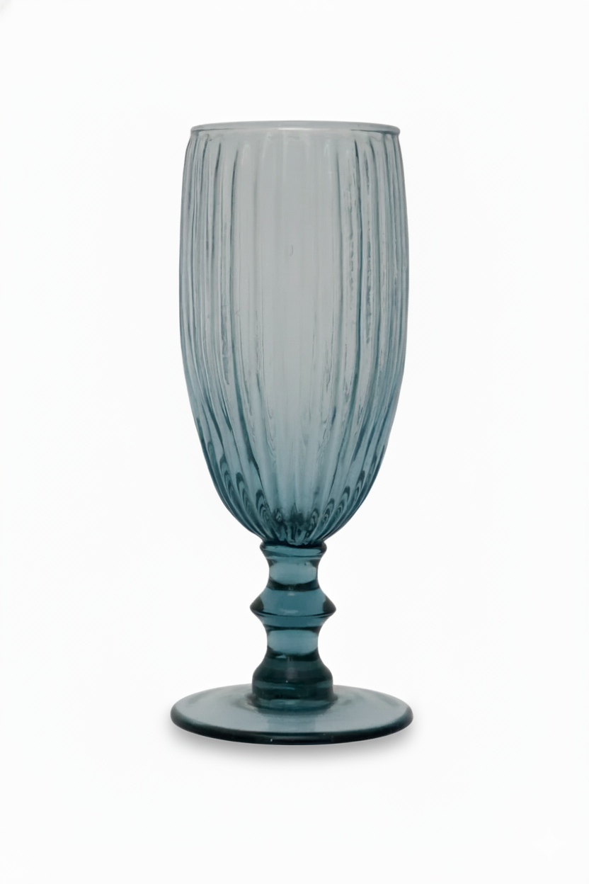 Jogo 6 Taças de Vidro para Champanhe Blue