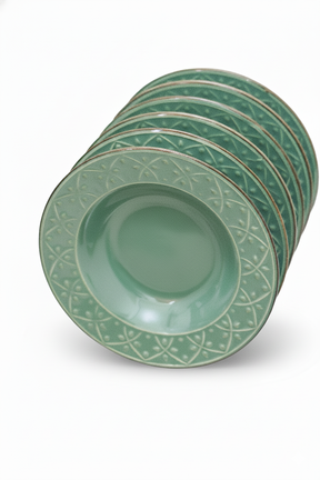 Jogo 6 Pratos Fundos Malaquita, Oxford