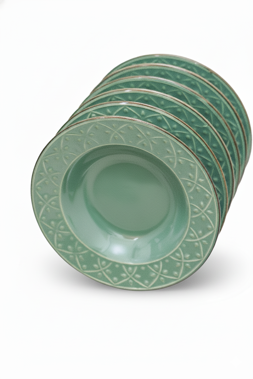 Jogo 6 Pratos Fundos Malaquita, Oxford