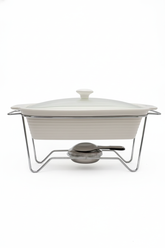 Rechaud  Retangular Cerâmica com Queimador e Tampa de Vidro, Francallanza