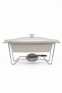 Rechaud  Retangular Cerâmica com Queimador e Tampa de Vidro, Francallanza