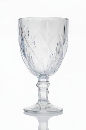 Jogo 6 Taças de Vidro p/ água Diamond Azul Metalizado 360ml, Lyor