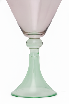 Taça de Vidro Coupe Peru 150ml - Rosa e Verde