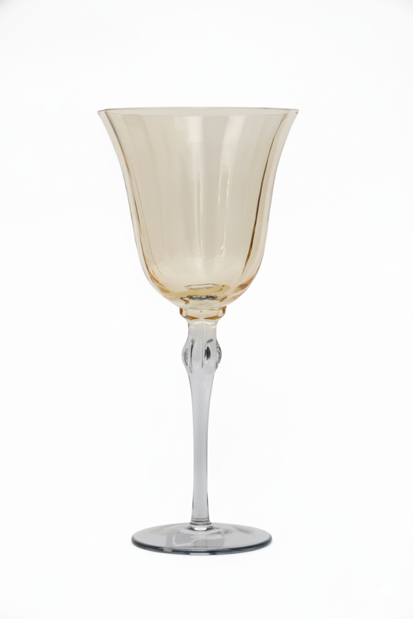 Taça de Vidro p/ Vinho França 300ml - Âmbar e Cinza