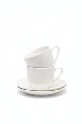 Xícara De Chá c/ Pires Clean Porcelana, Lyor