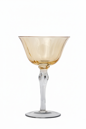 Taça de Vidro Coupe Holanda 180ml - Amarelo e Cinza