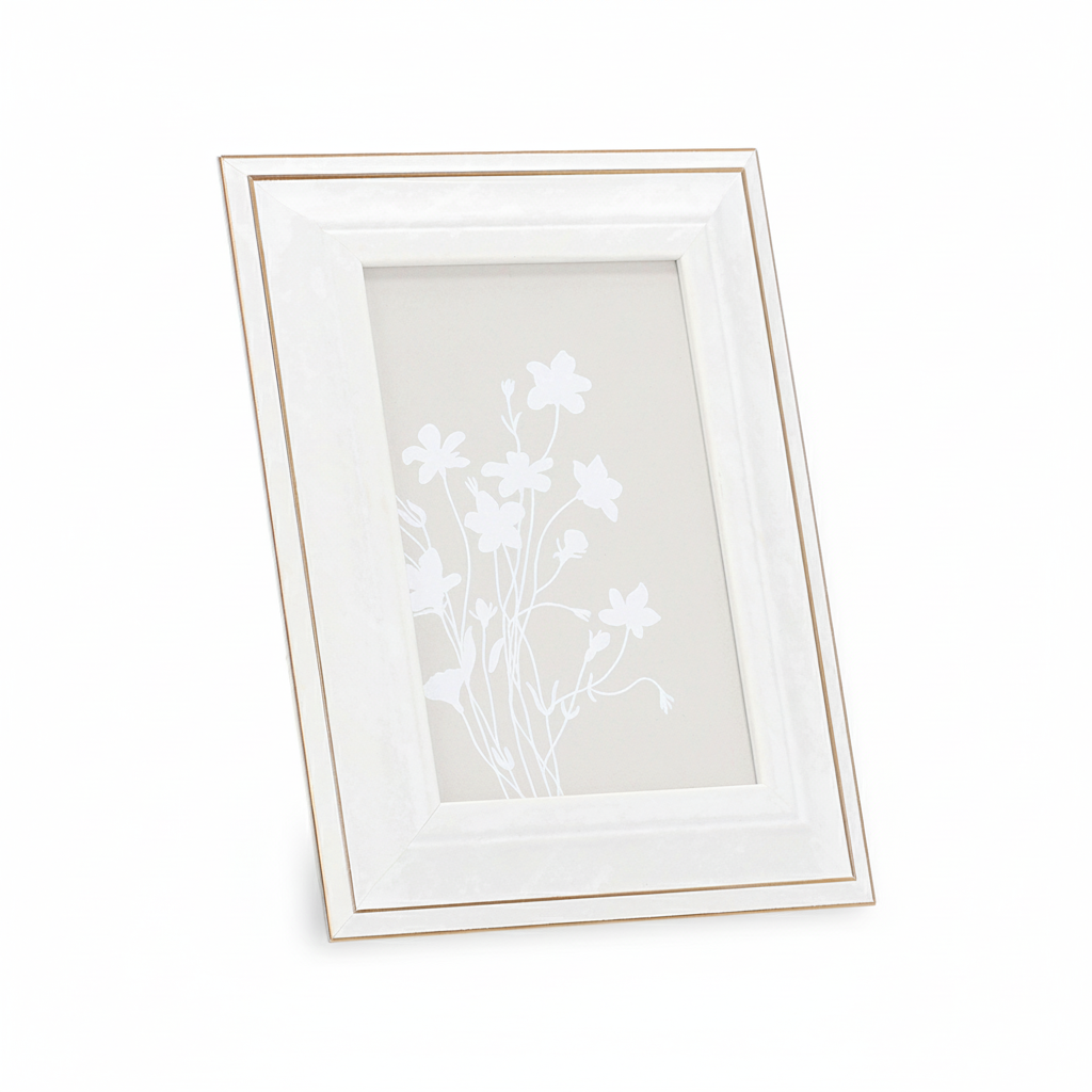 Porta Retrato em MDF Branco 10x15cm Mart