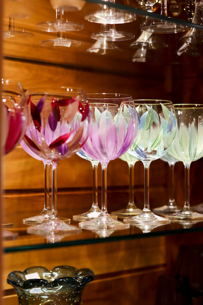 Taça de Cristal de Titânio 570ml Pintada à Mão