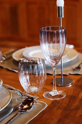 Taça de Vidro Belga Transparente e Cinza 320ml