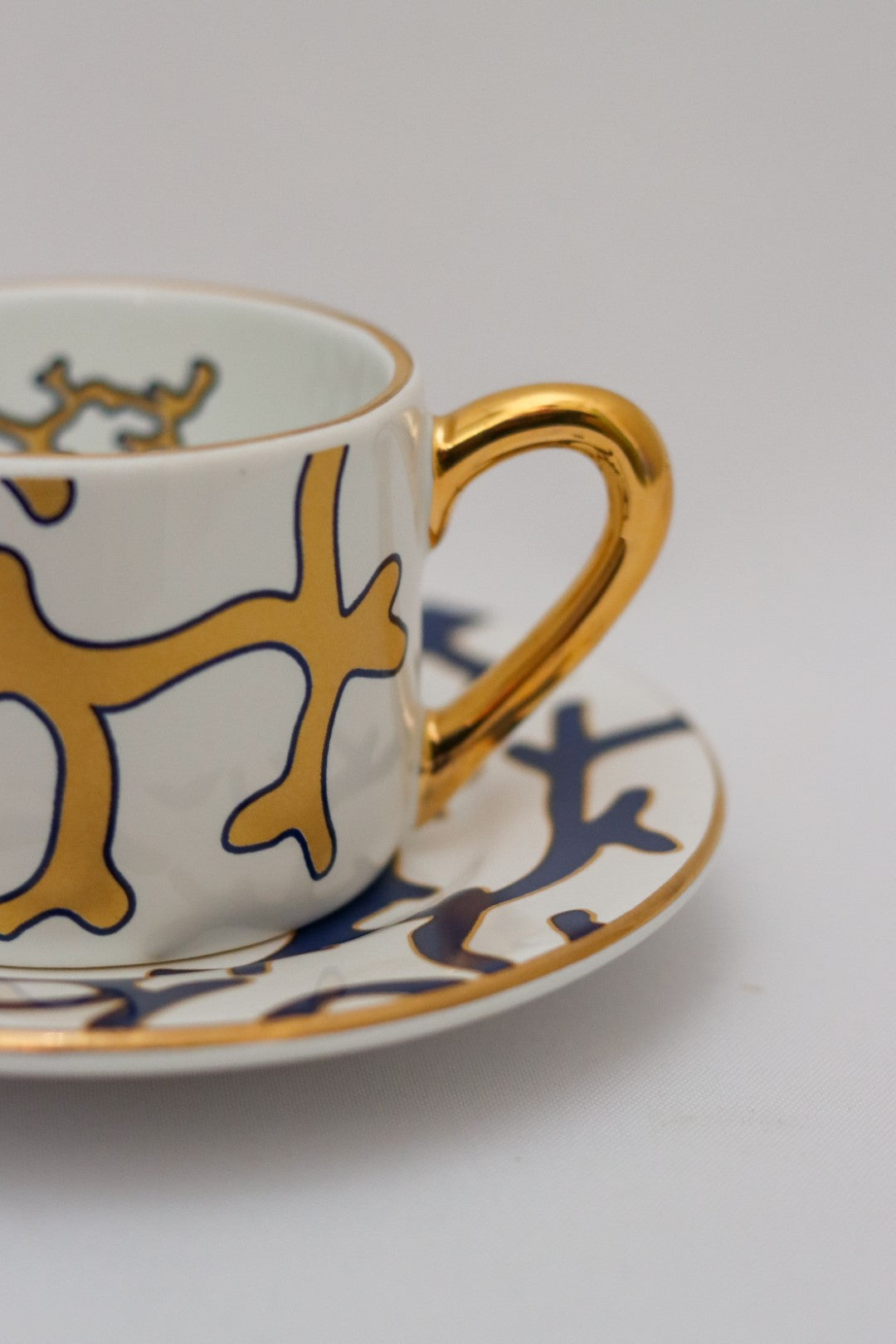 Xícara de Chá c/ Pires Coral Blue Scalla