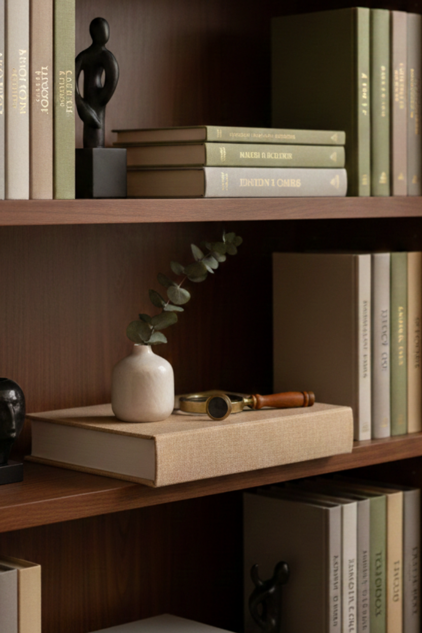 Livro Caixa M em MDF com Revestimento em Linho Mart