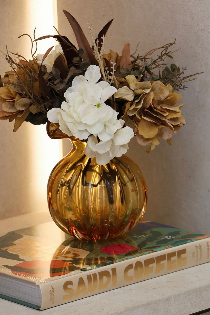 Vaso Murano M em Cristal Âmbar