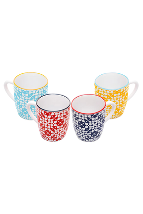 Conjunto de 4 Canecas em Cerâmica 225ml Wolff