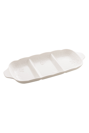 Petisqueira com 3 Divisórias em Porcelana Lyor