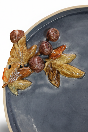 Prato Ornamental em Cerâmica Artesanal Figos Mari Silva
