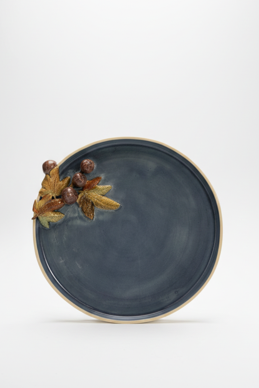 Prato Ornamental em Cerâmica Artesanal Figos Mari Silva