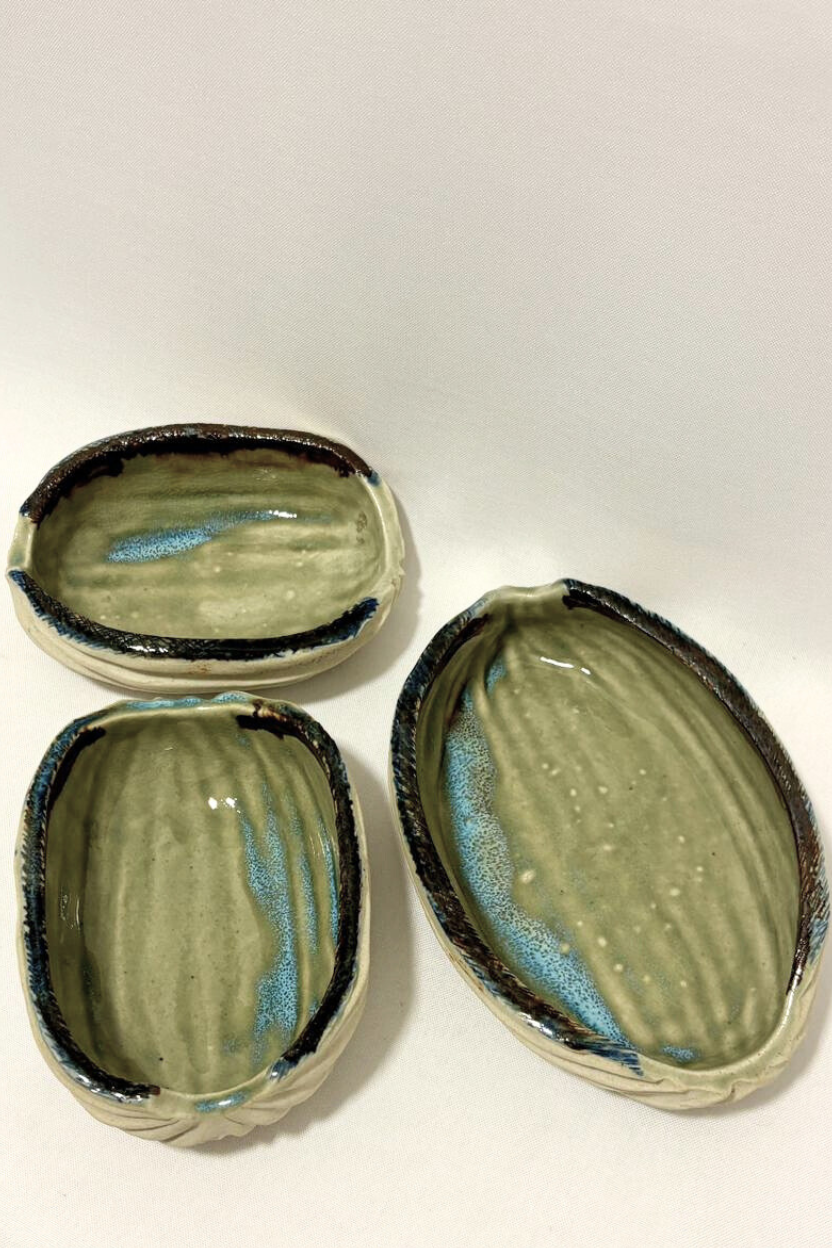 Conjunto de 3 Petisqueiras em Cerâmica Artesanal Mari Silva