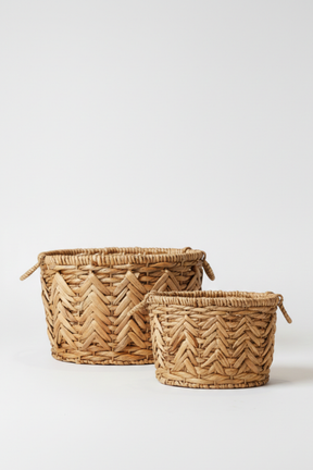 Cesto Oval Tramado Chevron