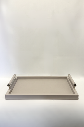 Bandeja em MDF e Courino Creme Mart