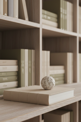Livro Caixa G Bege em MDF com Revestimento em Linho Mart
