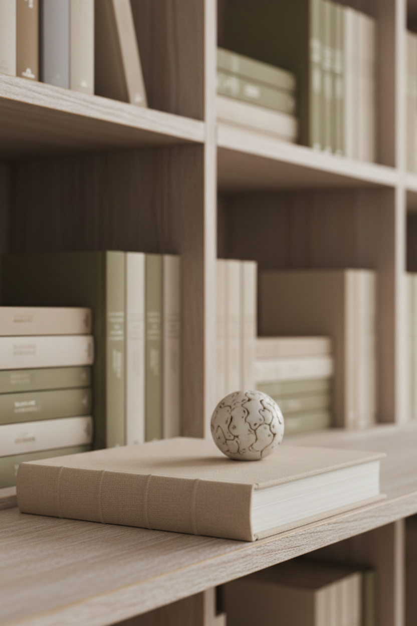Livro Caixa G Bege em MDF com Revestimento em Linho Mart