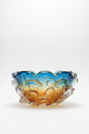 Murano em Cristal Âmbar e Azul
