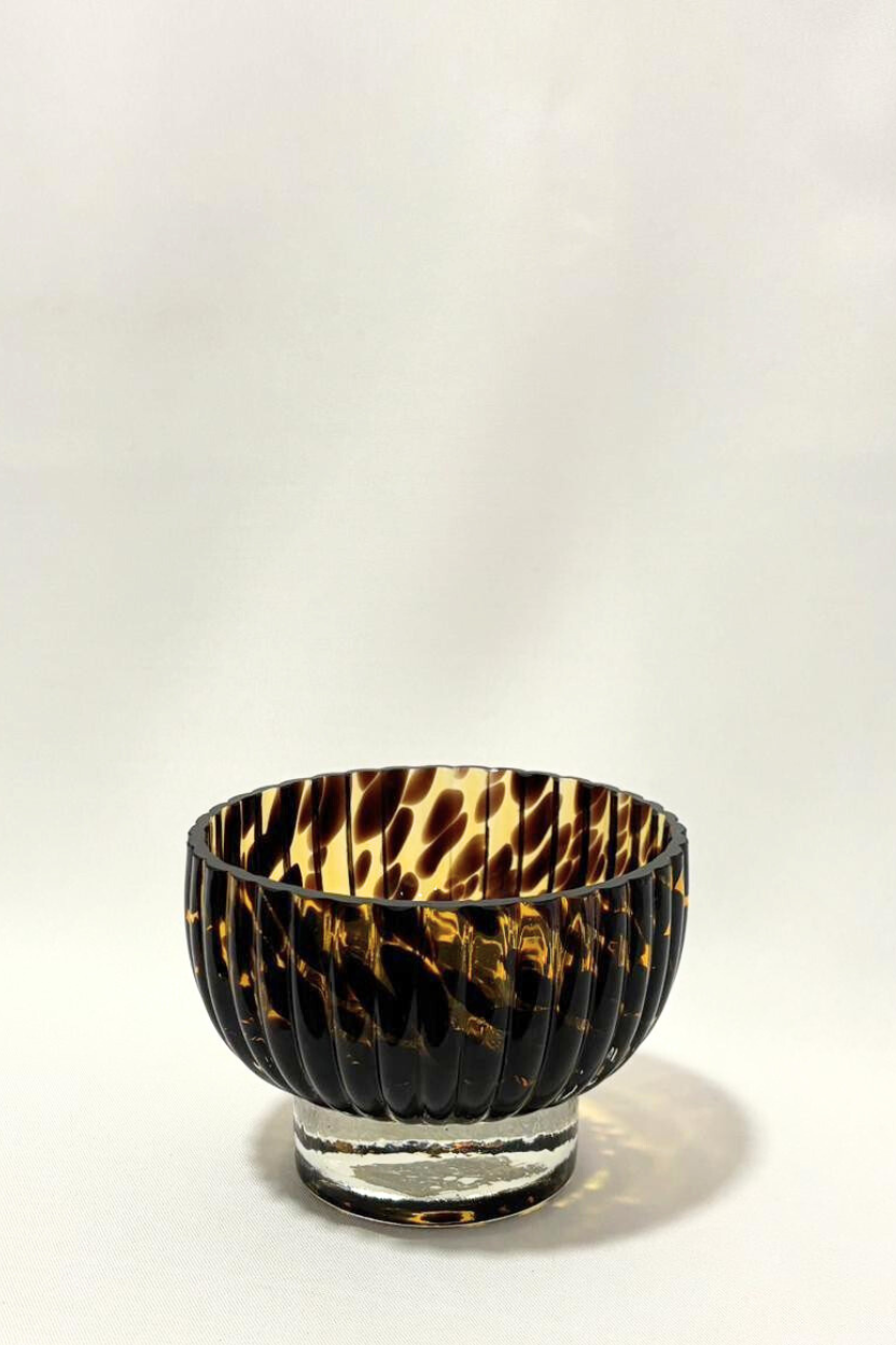 Murano em Vidro Bicolor Marrom e Laranja