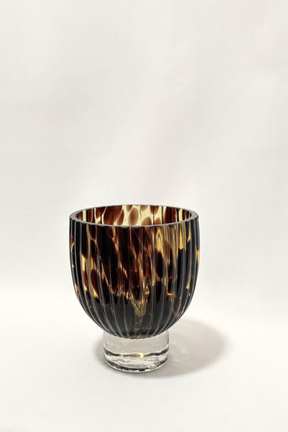 Murano em Vidro Bicolor Marrom e Laranja