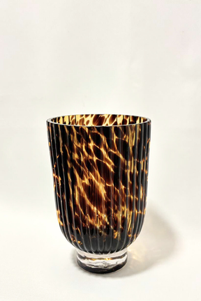 Murano em Vidro Bicolor Marrom e Laranja