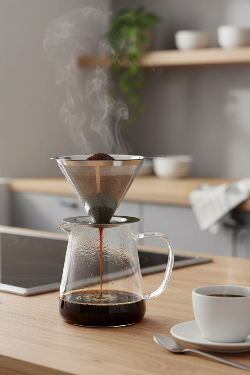 Cafeteira em Vidro Borossilicato 750ml com Filtro Inox Wolff