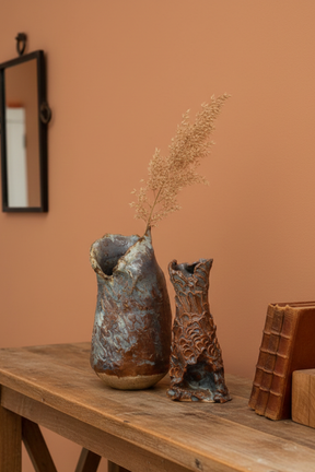 Vaso Orgânico em Cerâmica Artesanal Mari Silva