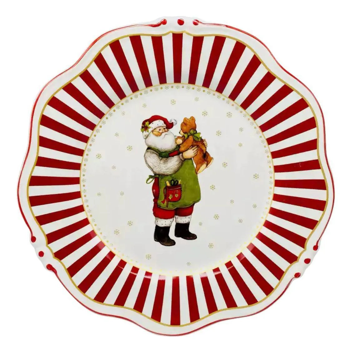 Jogo 6 Pratos Rasos com Filete Christmas Charm, Scalla