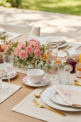 Jogo 6 Xícaras de Chá c/ Pires Strip Rosa Plus, Alleanza