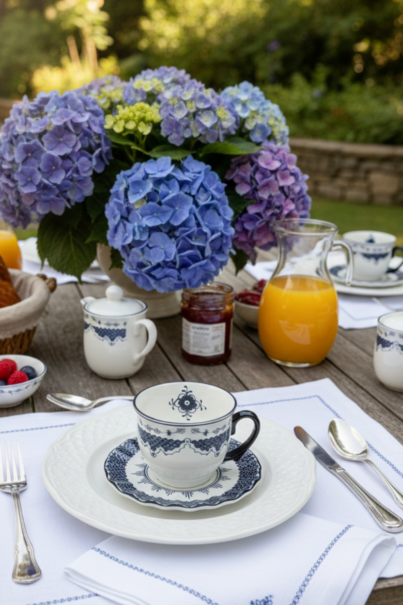 Jogo 6 Xícaras de Chá com Pires Hamptons Cimples