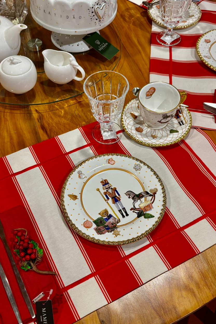 Jogo 4 Pratos de Sobremesa Toys Christmas Scalla