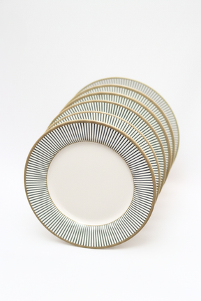 Jogo 6 Pratos de Sobremesa Ritz Preto Alleanza