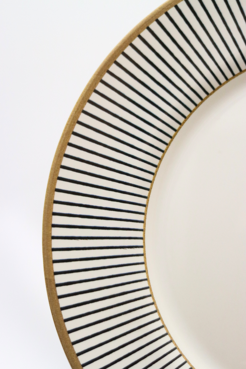 Jogo 6 Pratos de Sobremesa Ritz Preto Alleanza