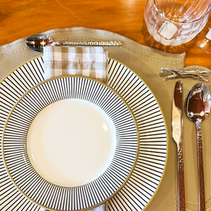 Jogo 6 Pratos de Sobremesa Ritz Preto Alleanza