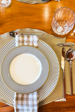 Jogo 6 Pratos de Sobremesa Ritz Preto Alleanza