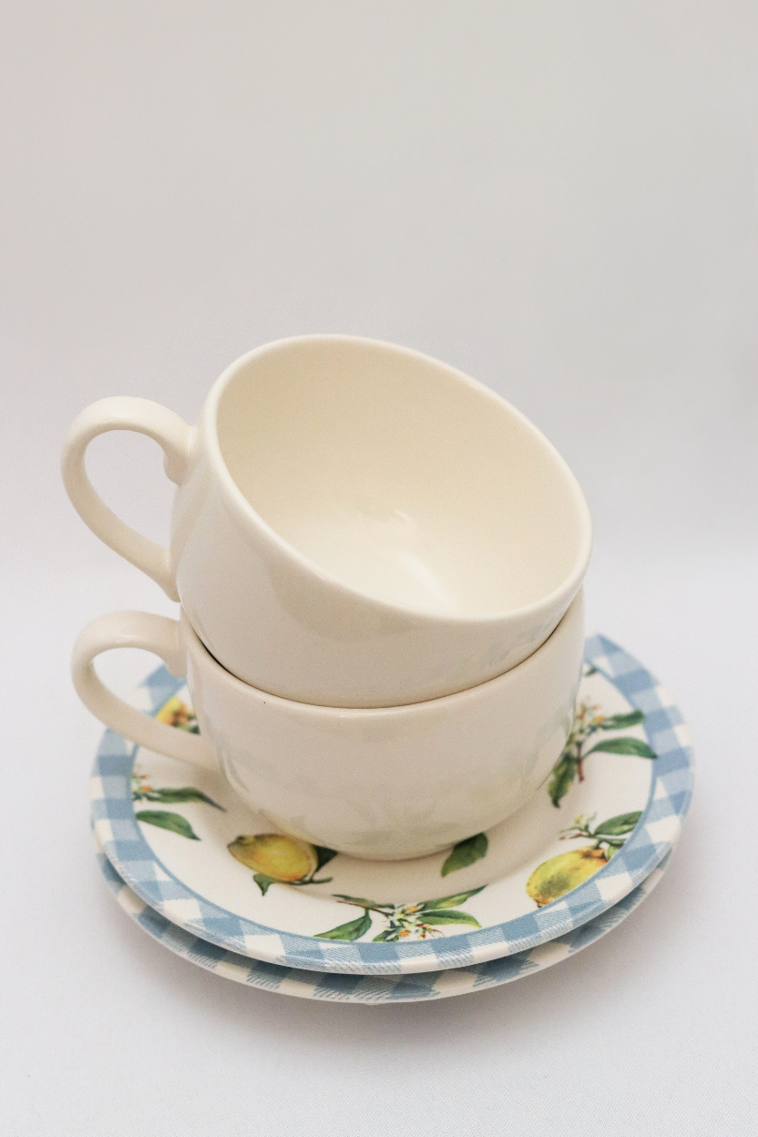 Jogo 6 Xícaras de Chá com Pires Amalfitana Alleanza