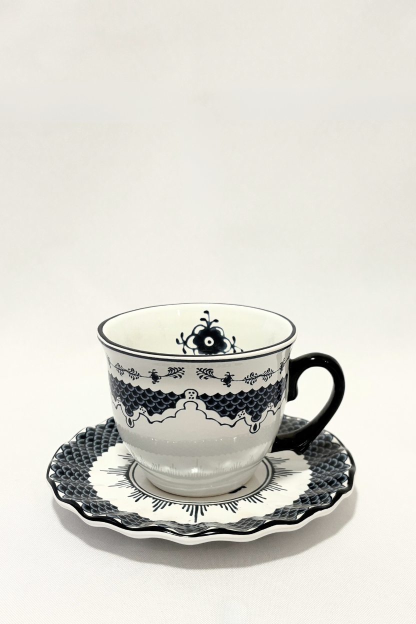 Jogo 6 Xícaras de Chá com Pires Hamptons Cimples