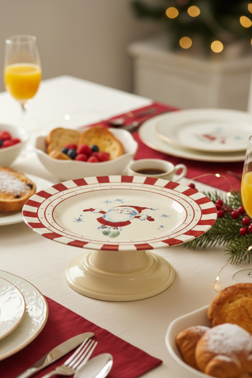 Prato para Bolo Médio Christmas Dots Plus Alleanza