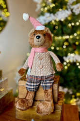 Urso Sentado com Cachecol