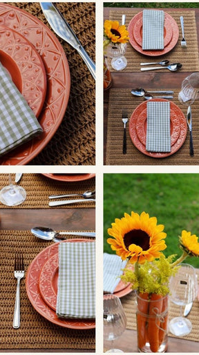 Prato raso Damasco Oxford (Conjunto de 6 unidades)