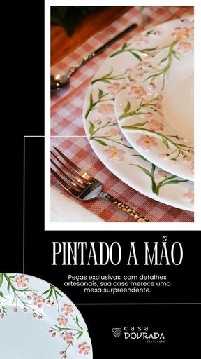 Prato Sobremesa Paris Relevo Rosa Luiz Salvador