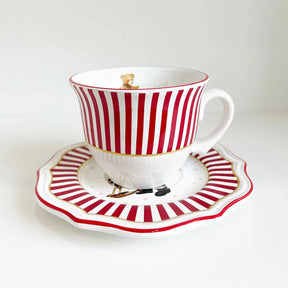 Jogo 6 Xícaras de Chá com Pires Charm com Filete Christmas, Scalla