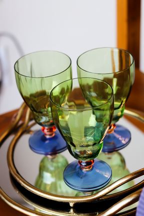 Taça de Vidro p/ Água Flórida 270ml - Verde, Laranja e Roxo